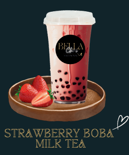 STRAWBERRY  BOBA MILK TEA