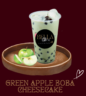 GREEN APPLE BOBA CHEESECAKE 