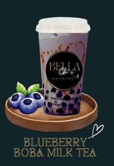  BLUEBERRY  BOBA MILK TEA