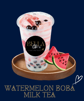 WATERMELON  BOBA MILK TEA